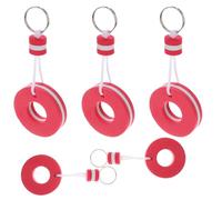 NIYANGLE Llavero Diseño Único de Espuma Eva Flotante en Forma de Anillo de Natación Rojo , 5piezas y Decoracion Verano para Deportes Acuáticos y Uso Familiar