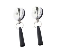 NIYANGLE Llavero Telescópico Antirrobo Cable de Acero Funda de Silicona para Bolígrafo Hebilla Multifuncional para Cinturón 2 Piezas Uso Práctico para Llaves y Bolígrafos