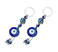 NIYANGLE Llavero Vintage Amuleto Ojo Turco 2 Piezas, Llavero Decorativo para Coche y Bolso, Colgante Protección contra Mal de Ojo, Accesorio Simbólico de Buena Suerte y Prosperidad