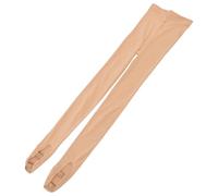 NIYANGLE Mallas de Patinaje para Mujer Beige Hebilla y Clip bajo Bota