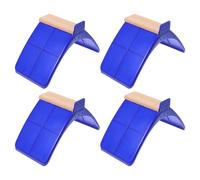 NIYANGLE Marco de Descanso para Aves de Madera Maciza y Soporte de Plástico Azul, Paquete de 4 Piezas para Perchas de Pájaros en Jaula