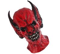 NIYANGLE Máscara de Látex Roja para Halloween Diseño Espeluznante, Cómoda de Llevar y Práctica para Fiestas de Disfraces y Casas Encantadas