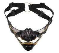 NIYANGLE Máscara Ligera y Cómoda de Resina Estilo Guerrero Japonés de Media Cara Demonio Hannya para Fiesta al Aire Libre y Eventos de Máscaras para Hombres y Mujeres