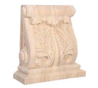 NIYANGLE Ménsulas de madera: Ménsulas de madera talladas a mano, soporte de estante sin pintar, aplique decorativo de esquina para decoración de muebles de granja.