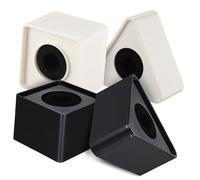 NIYANGLE Micrófono Triángulo Abs de Entrevista con Logo Estación Estable y Duradera para Uso Profesional Estudios Entrevistas y Broadcasting de Negro y Blanco