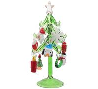 NIYANGLE Mini Árbol de Cristal Verde, Adorno Navideño de Mesa Elegante | Vidrio Cristalino con Superficie Brillante, Estilo Moderno Refinado, para Repisa, Chimenea y Mesa Estilo Aleatorio