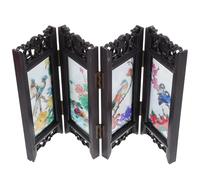 NIYANGLE Mini Pantalla de Estilo Chino para Escritorio Divisor Compacto con Diseño Antiguo y Acabado Mate Decoración Artística para Oficina y Hogar Regalo para Amantes Cultura Oriental