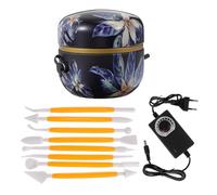 NIYANGLE Mini Torno Eléctrico para Cerámica Azul Plato Giratorio, Acero Inoxidable, Portátil y Silencioso, Máquina para Trabajar Arcilla Polimérica y Manualidades en Casa, Herramienta