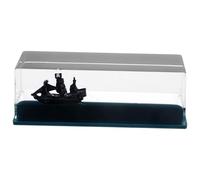 NIYANGLE Modelo Decorativo de Barco Pirata en Botella Fluido, Efecto Decorativo y Nunca se Hunde, Accesorio para Escritorio y Decoración del Hogar en Acrílico Negro