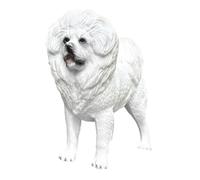 NIYANGLE Modelo Realista de Perro Blanco Tibetano Figura Decorativa Sólida y Estática Adorno Animal Detallado para Escritorio y Jardín Regalo para Amantes de Mascotas y Coleccionistas