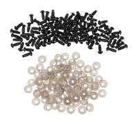 NIYANGLE Ojos de Seguridad de Plástico Negro 6 Mm para Manualidades, 600 Piezas con Arandelas, Accesorios para Muñecas y Peluches DIY, Kit para Fabricación y Reparación de Juguetes