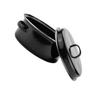 NIYANGLE Olla de Barbacoa Esmaltada de 24cm Negra de Hierro Resistente al Calor para Cocina Doméstica Segura y Práctica