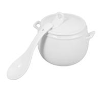 NIYANGLE Olla de Estofado de Cerámica Recipiente Multifunción con Cuchara de 450ml para Cocinar y Servir en Restaurantes o Fiestas