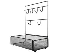 NIYANGLE Organizador de Joyas y Llaves Multifuncional de Hierro Negro Ganchos para Colgar y Estante para Decoración de Habitación o Tienda