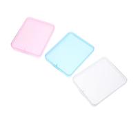 NIYANGLE Organizador Portátil de Plástico para Algodón y Pequeños Objetos, Caja Transparente con Tapa para Baño y Tocador, Set de 3 Piezas Ligero y Compacto