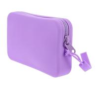 NIYANGLE Organizador Portátil Silicona Cremallera, Neceser Rectangular Compacto para Mujer, Bolsa Viaje Maquillaje y Documentos Morada