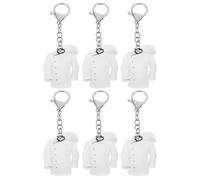 NIYANGLE Pack de 6 Llaveros Acrílicos Blancos Diseño de Chef, Ligeros y Fáciles de Limpiar, Obsequio Original para Cocina y Chefs en Eventos