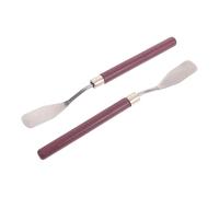 NIYANGLE Pala de Cenizas para Moxibustión 2 Piezas Mango de Madera, Raspador de Metal Resistente al Calor, Herramienta Multiusos para Limpieza en Terapia de Medicina Alternativa y