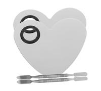 NIYANGLE Paletas De Maquillaje y Láminas De Colores Para Uñas 4 Piezas Con Anillos En Forma De Corazón, Acero Inoxidable, Herramienta Para Mezclar Esmalte y Bases, Uso Profesional y Decoración Diy