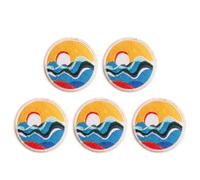 NIYANGLE Parches Termoadhesivos Bordados Diseño Amanecer y Atardecer 5 Unidades Apliques para Coser Ropa Parches para Prendas Accesorio Decorativo para Reparación y Personalización