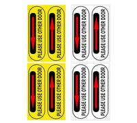 NIYANGLE Pegatinas Autoadhesivas para Puerta Flecha 8 Unidades 4 Blancas 4 Amarillas Adhesivo Señalización para Oficina Tienda y Local Comercial Aviso por Favor Use Otra Puerta