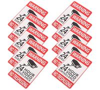 NIYANGLE Pegatinas de Seguridad para Cámaras de Videovigilancia Exteriores 10 Hojas Autoadhesivas 14,7x9,9 Cm Señales de Advertencia al Aire Libre para Negocios y Entradas