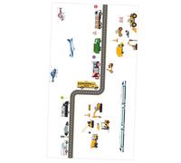 NIYANGLE Pegatinas Educativas de Pared para Habitaciones Infantiles Diseño de Excavadora y Semáforo Adhesivos de PVC Removibles de 30X60 CM 2 Piezas Decoración Práctica para Dormitorios