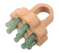 NIYANGLE Peine Masajeador de Jade Cabelludo Peine de Madera Cabeza de Masaje Herramienta de Depuración Manual Cabello para Hombres y Mujeres para Spa y Relajación