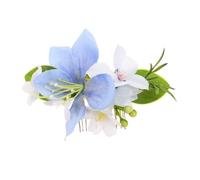 NIYANGLE Peineta de Flores para Boda en Azul Diseño Floral Elegante, Material Metal y Tejido, Preservación de Color Vibrante para Uso Versátil en Bodas y Salidas Diarias