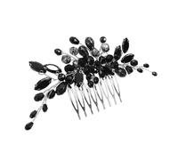NIYANGLE Peineta Para Novia Negra 4.72X3.34 Pulgadas Peine Lateral Decorativo Con Diamantes De Imitación Accesorios Para El Cabello Fiesta Boda Ceremonia