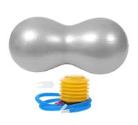 NIYANGLE Pelota de Yoga de Cacahuete Set de 1 Unidad Inflable de PVC con Bomba, Portátil y Resistente Plata para Ejercicios de Baile y Musculación