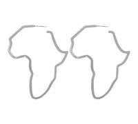 NIYANGLE Pendientes de Mapa Africano para Mujer, 1 Par, Aleación Plata, Cómodos y Resistentes, Estilo Delicado para Boda o Graduación
