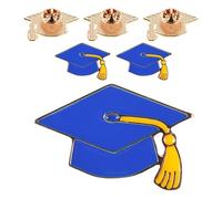 NIYANGLE Pin de Solapa de Graduación Broche de Graduación de Aleación Clase 25 Azul 6piezas Birrete Conmemorativo para Estudiantes y Educadores y Obsequio