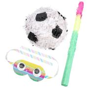 NIYANGLE Piñata de Fútbol para Fiesta de Cumpleaños, Set de 3 Piezas en Papel con Palo y Venda, Decoración Creativa que Anima y Da Vida cualquier Celebración
