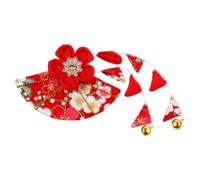 NIYANGLE Pinza Pelo Borlas Estilo Japonés en Rojo, Ligera y Portátil, Accesorio Adecuado para Mujeres Que Buscan Combinar Kimono y Destacar Elegancia