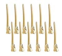 NIYANGLE Pinzas Cabello de Acero Inoxidable Dorado Resistentes y Rápidas, 12 Piezas para Cortar y Hacer Maquillaje en Salón o Casa