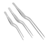 NIYANGLE Pinzas de Acero Inoxidable para Alimentos Juego de 3 Piezas 14 CM 16 CM 20 CM Pinzas Largas para Cocina y Espinas de Pescado Utensilios de Cocina para Buffet y Catering