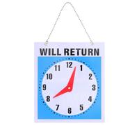 NIYANGLE Placa Colgante de Bienvenida de PVC Cuadrada con Reloj Señal de Apertura para Tienda y Hogar Tablero Decorativo Resistente y Práctico para Puerta y Pared