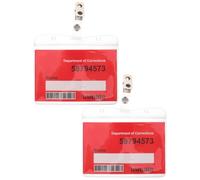 NIYANGLE Placa de Identificación de Preso Roja Accesorio Realista para 2 Piezas de Pvc y Papel Disfraces de Cárcel Adecuado para Actuaciones y Fiestas de Rol