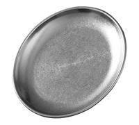 NIYANGLE Plato Redondo Vintage de Acero Inoxidable 17 Cm, Plato de Comida Occidental Reutilizable para Sushi y Cena, Bandeja Metálica Resistente Adecuado para Camping y