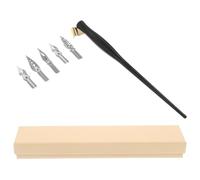 NIYANGLE Pluma de Inmersión Vintage de Madera Maciza Punta Metálica Doblada, Diseño Ergonómico y Juego para Caligrafía Artística, Portátil y Decorativa para Dibujo y Escritura Creativa