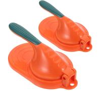 NIYANGLE Prensa Manual para Hacer Empanadillas y Masa con Mango Seguro y Superficie Plana, Material Pp Naranja, 2 Piezas para Cocina y Restaurante de Fideos