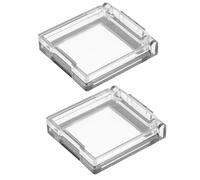 NIYANGLE Protector de Botón Pulsador 26mm Transparente Base Negra, Autoadhesivo 2 Piezas, Cubierta Protectora para Interruptores Industriales, Lavadoras y Lavavajillas, Resistente y Fácil