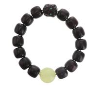 NIYANGLE Pulsera de Cuentas de Ébano 1.2 Mm Cuentas Fluorescentes Nocturnas, Joyería Budista Artesanal de Madera Ecológica para Mujer, Accesorio Vintage para Uso Diario y Obsequio Especial