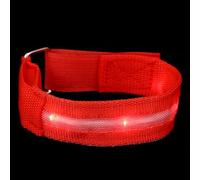 NIYANGLE Pulsera Luminosa LED Roja Ajustable para Brazo, Brazalete de Seguridad Nocturno para Correr al Aire Libre, Luz de Brazo Purpurina para Deporte y Actividades Deportivas