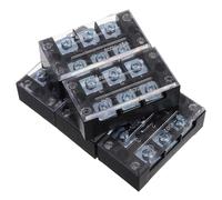 NIYANGLE Regletas de Terminales de Cobre con Tornillos Dobles para Conexiones Eléctricas Rápidas, 5 Piezas con Cubierta de Plástico para Caja de Conexiones