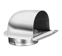 NIYANGLE Rejilla de Ventilación para Campana Extractora Exterior de Acero Inoxidable 201 U Tipo 150mm, Cubierta de Ventilación Antilluvia y Antiviento para Pared, Respiradero para Cocina