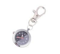 NIYANGLE Reloj de Bolsillo Llavero de Cuarzo, Esfera Grande y Agujas Luminosas, Diseño Redondo en Metal Plateado para Hombres y Niños