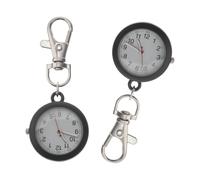 NIYANGLE Reloj de Bolsillo para Enfermeras 2 Piezas Clip de Acero Inoxidable y Orgánico, Diseño Analógico Fácil de Limpiar para Entornos Profesionales Color Aleatorio