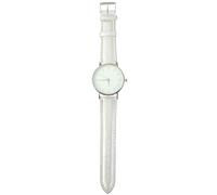 NIYANGLE Relojes de Creativos de Cuarzo, Plata, PU y Vidrio, Unisex